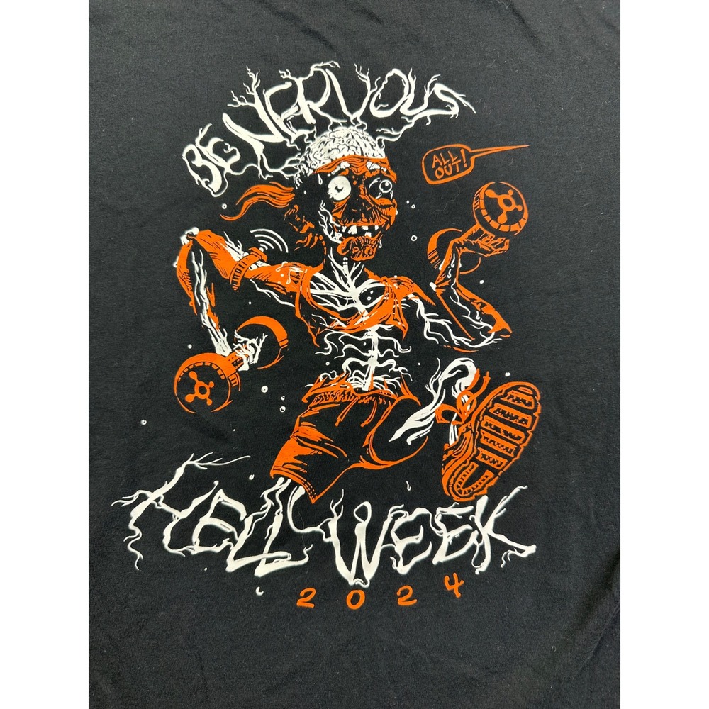 Orangetheory Hell Week 2024 Graphic T-Shirt Men‎ Medium Black Zombie Fitness Tee